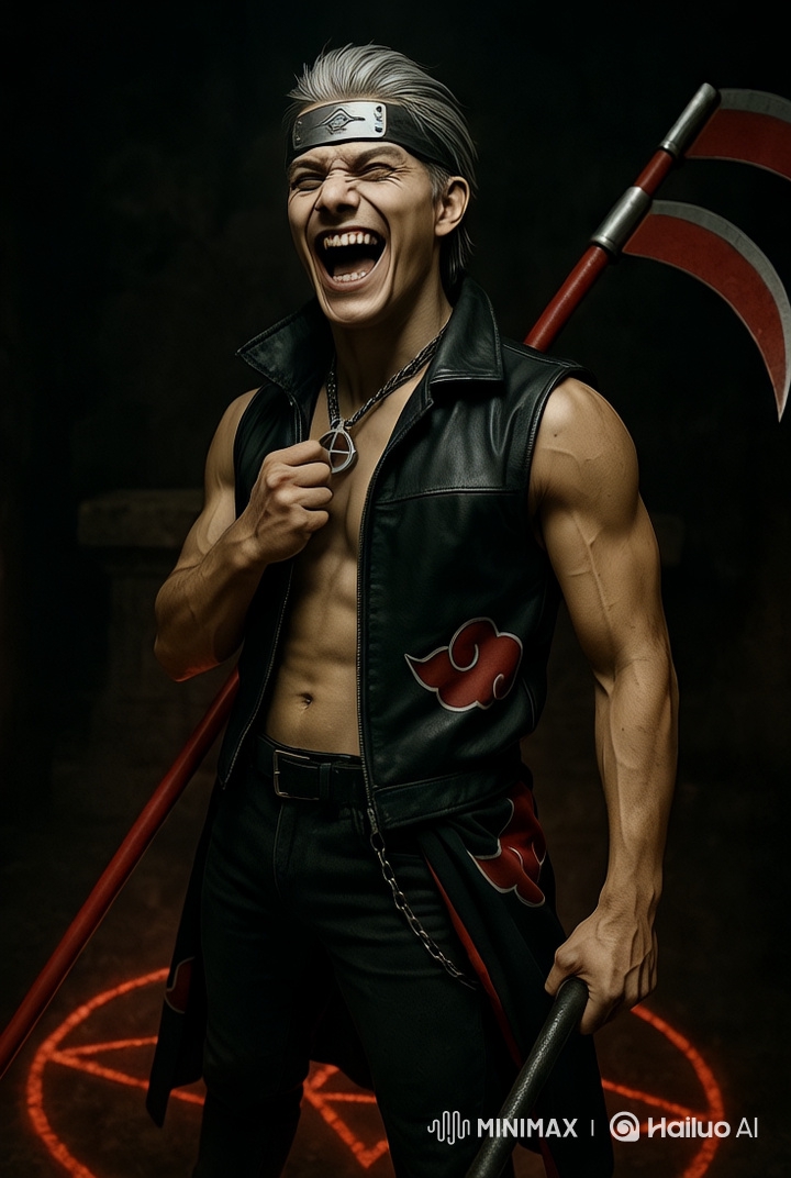 Hidan Cosplay in Dark Ritualistic Scene