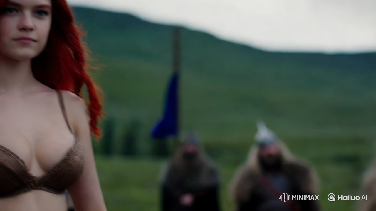 Red-haired Viking Girl Captivates with Photorealistic Beauty