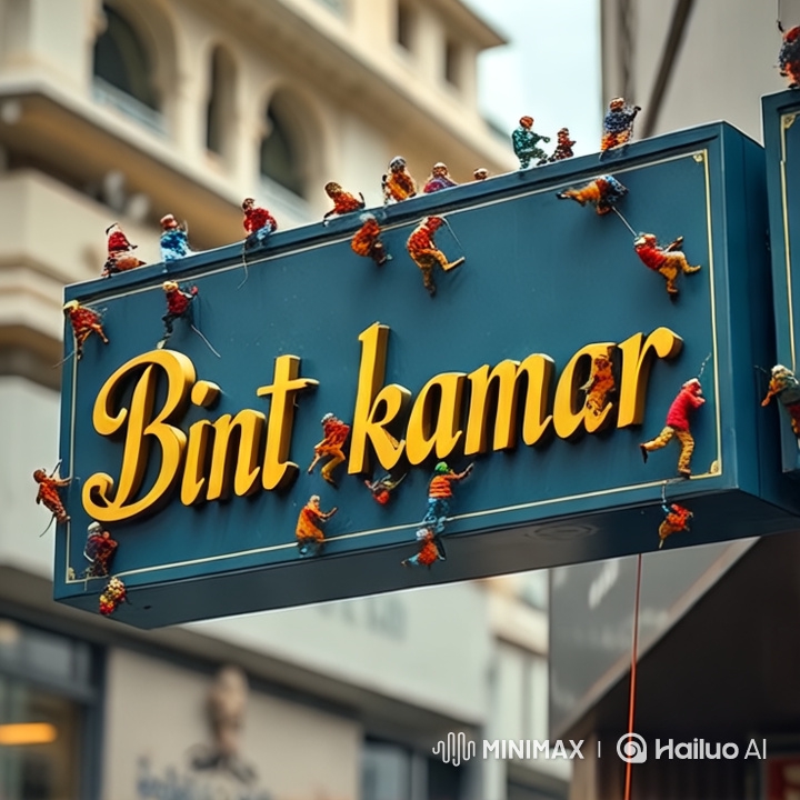 Climbers Interact with 'Bint kamar' Sign in Artistic Video