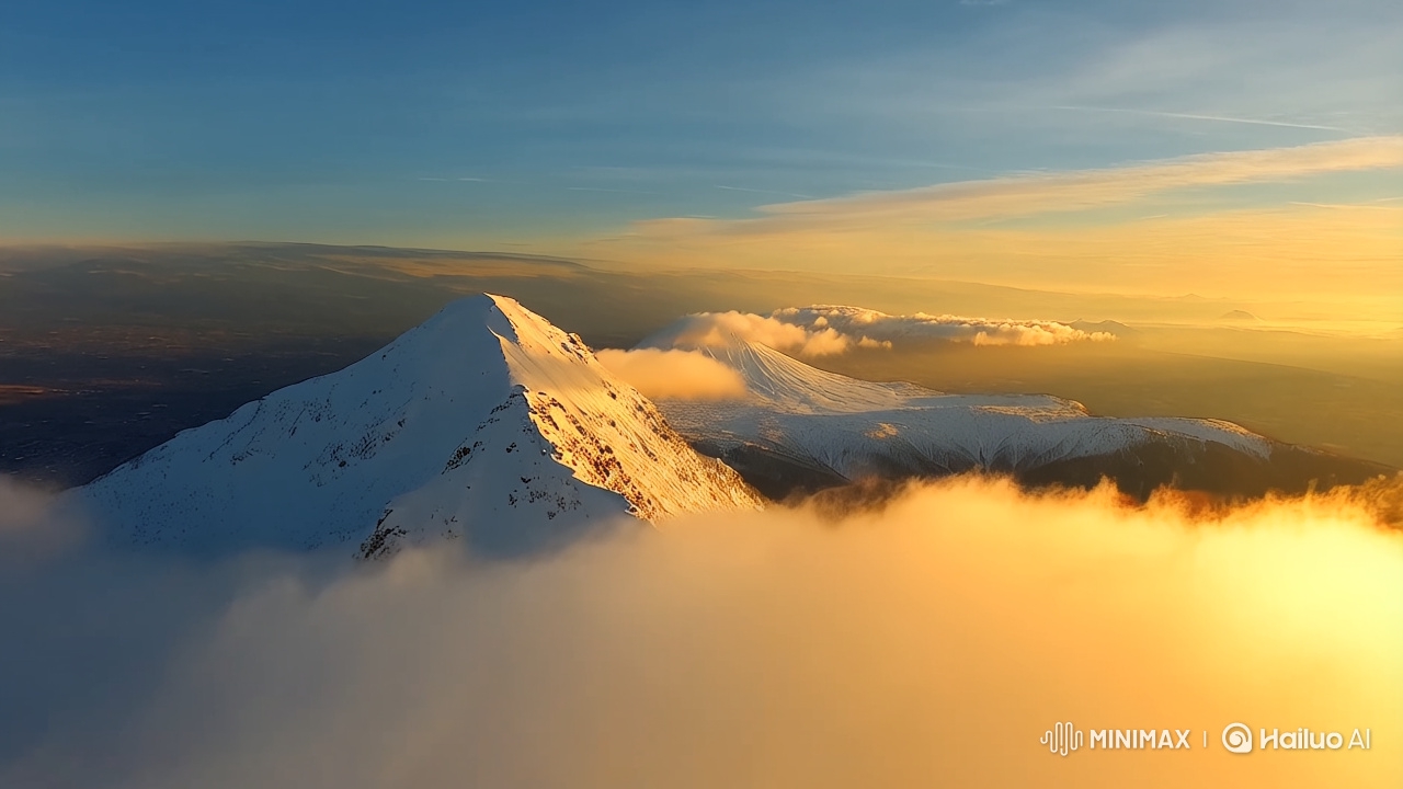 Aerial Drone Captures Majestic Sunrise Over Mount Ararat