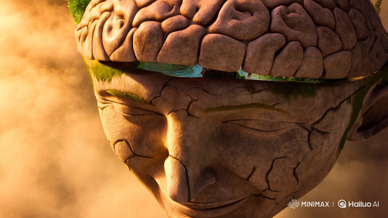 Ancient Head Garden: A Surreal 8K Cinematic Journey