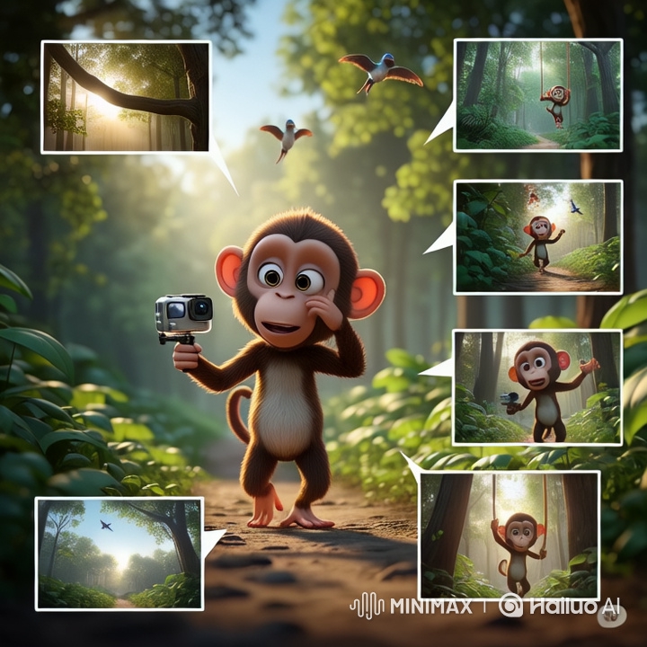 Cinematic 3D Monkey Vlog in Lush Jungle