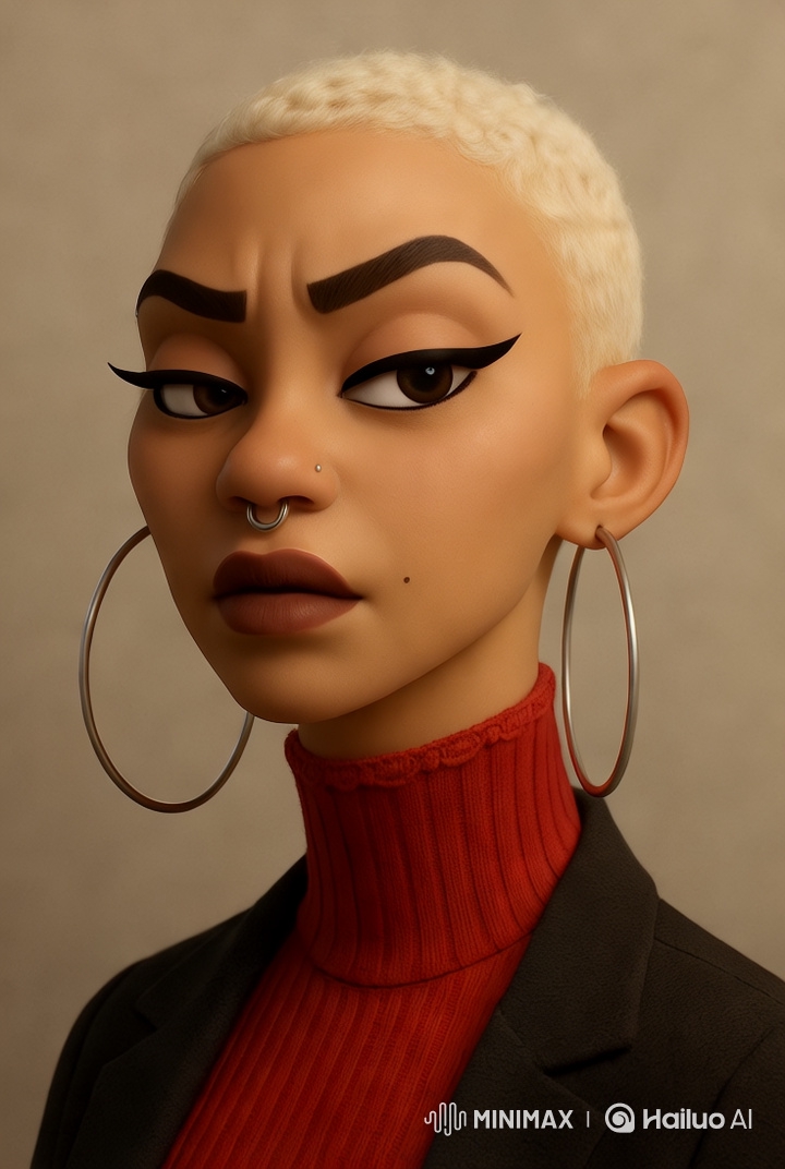 3D Animated Portrait of a Young Woman