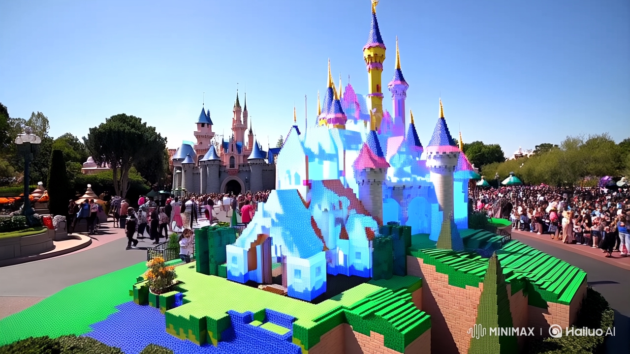 Minecraft Meets Disneyland: A Virtual-Real Blend