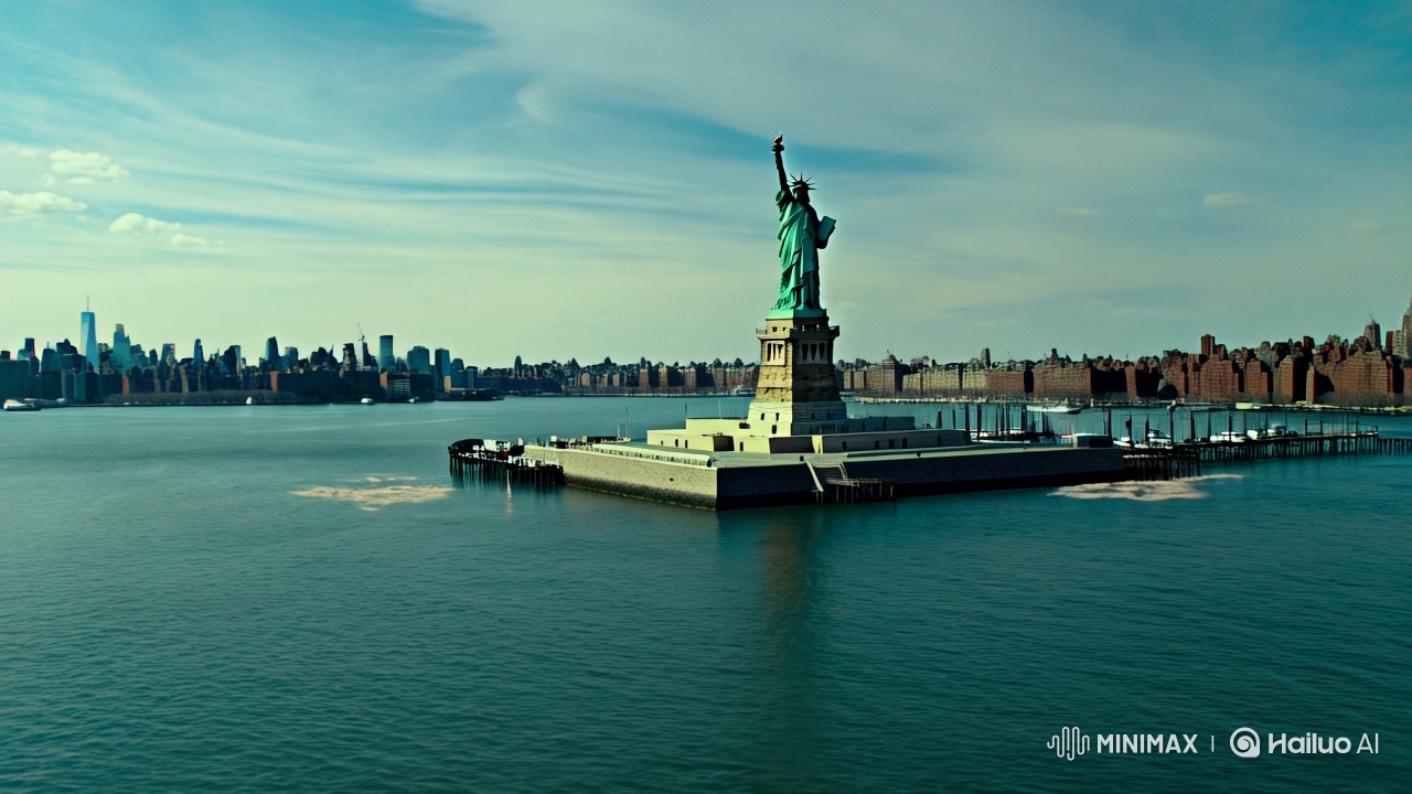 Eruption of Chaos: Monster Emerges from Lava at Statue of Liberty