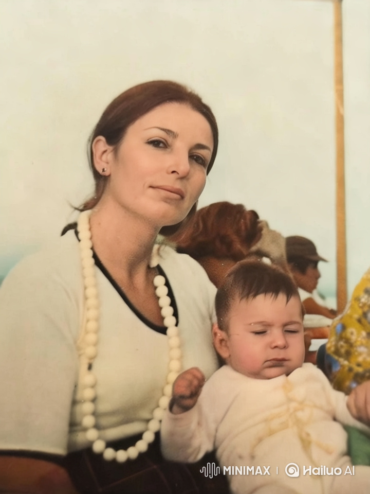 Warm Intimate Portrait of Woman and Baby