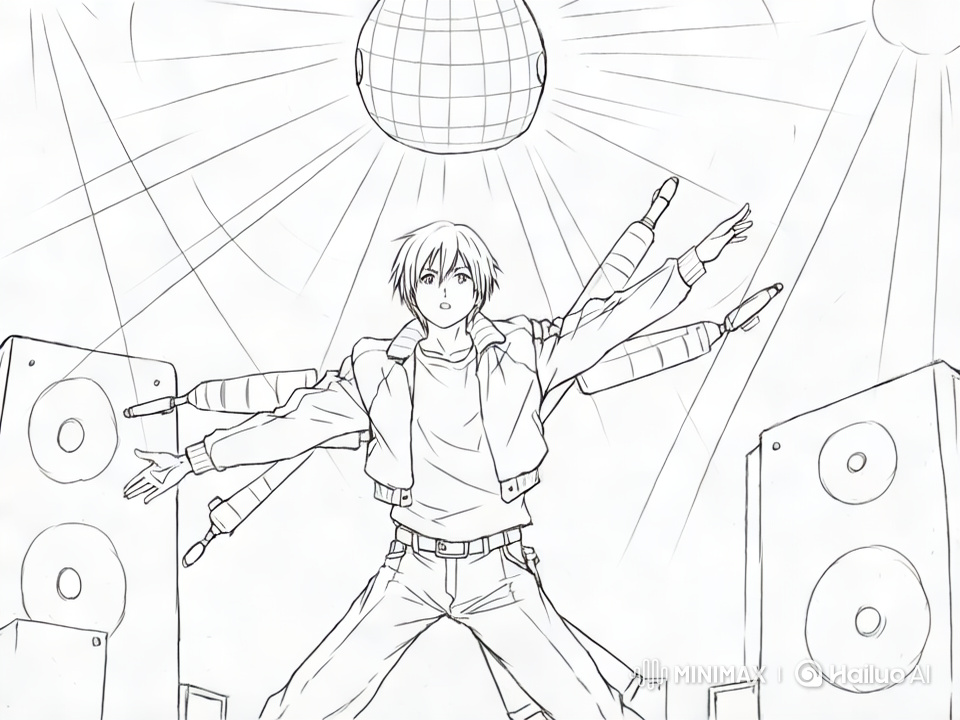 Para Para Dancer in Dynamic Performance with Disco Ball