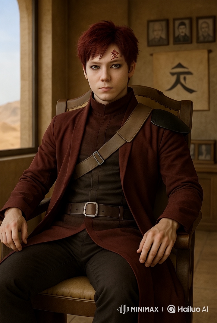 Red-haired Man in Kazekage's Office: A Cinematic Scene