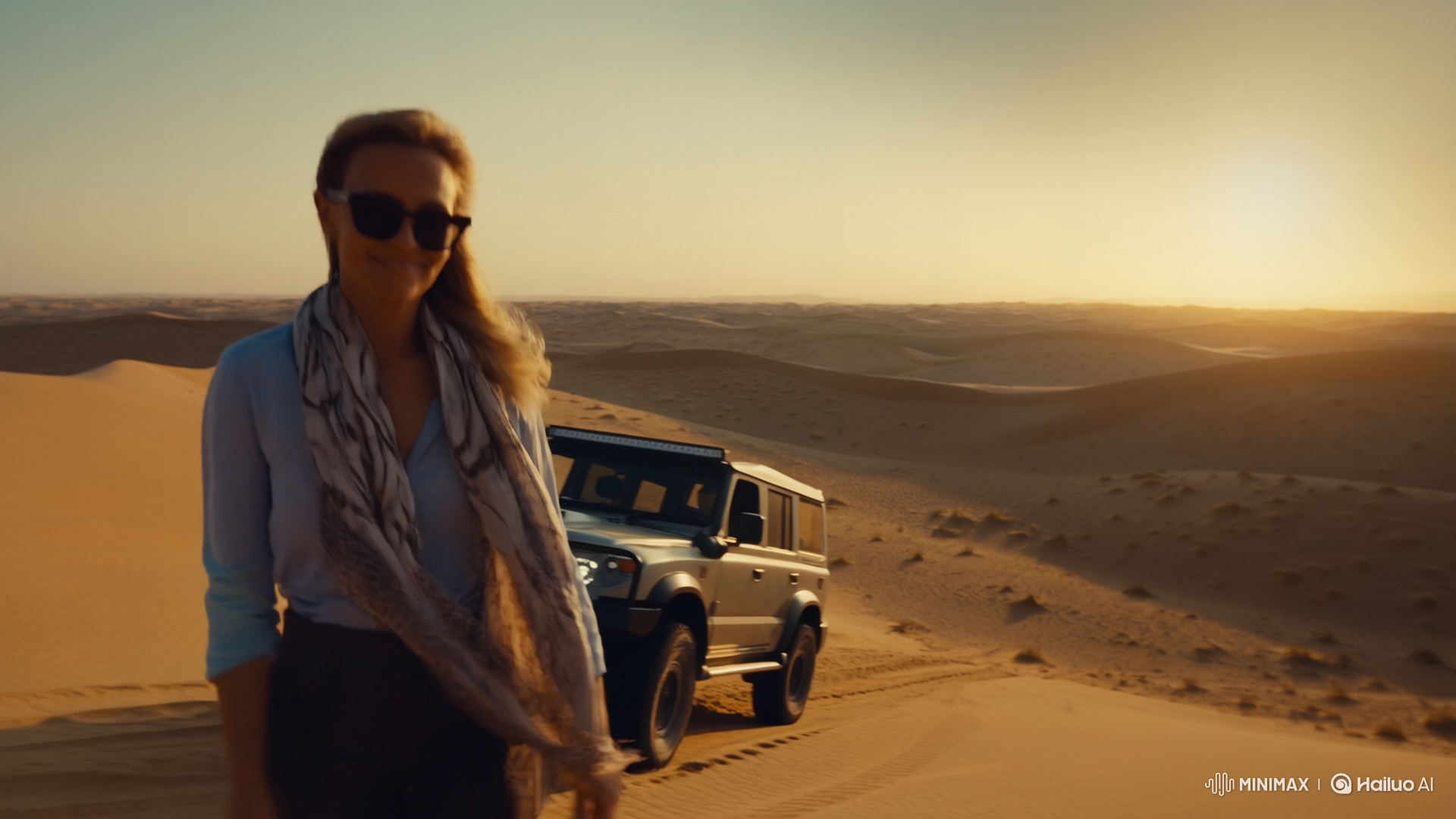 Desert Dance Challenge: Woman Films Herself Dancing at Sunset