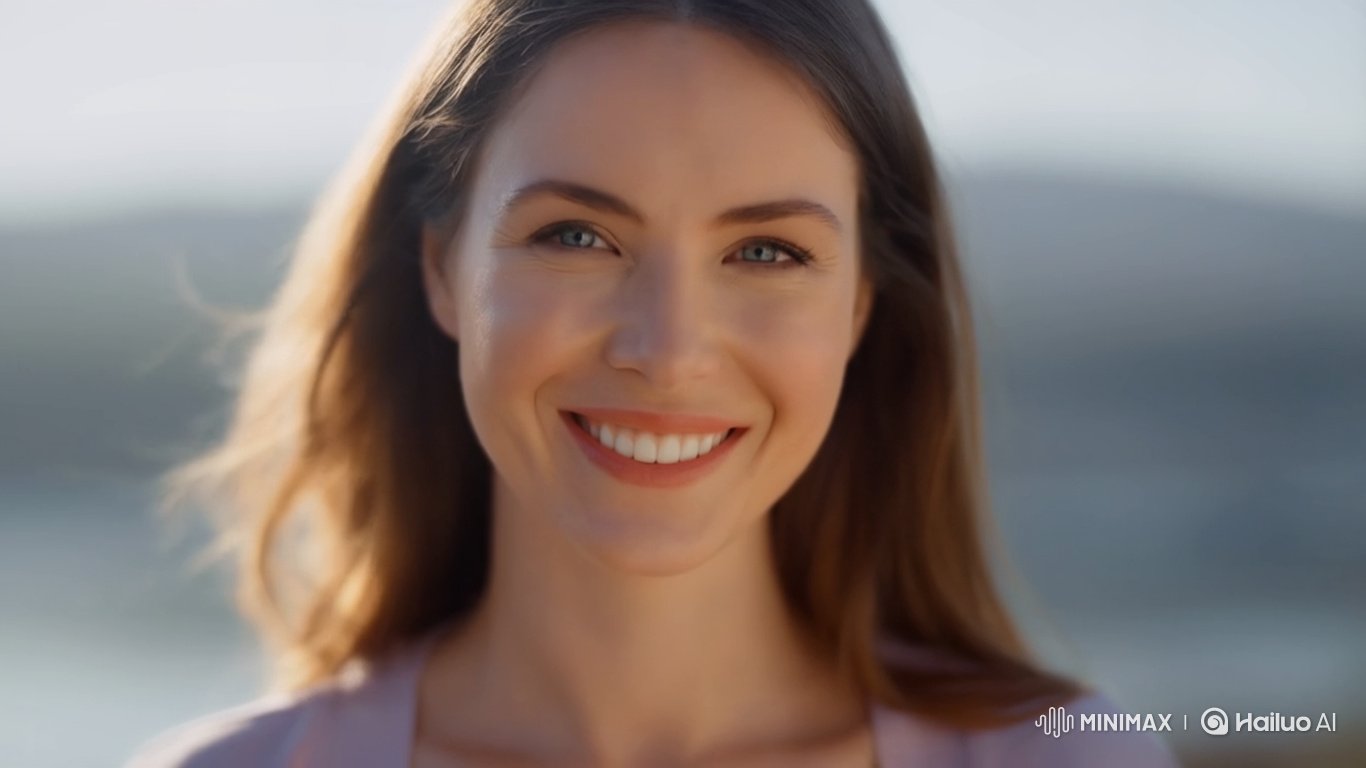 Ultra-Realistic Close-Up of Joyful Woman in Soft Light