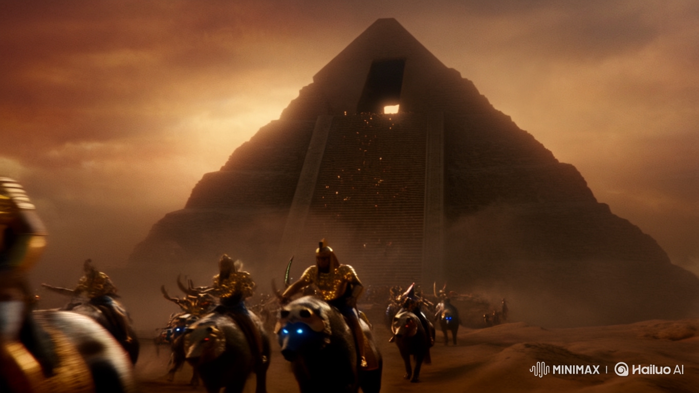 Ancient Egyptian Army Charges Pyramid in Dust Storm