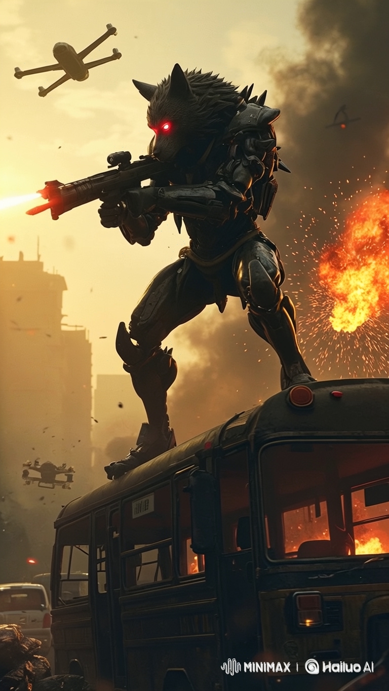 Post-Apocalyptic City: Wolf-Cyborgs Prepare for Battle