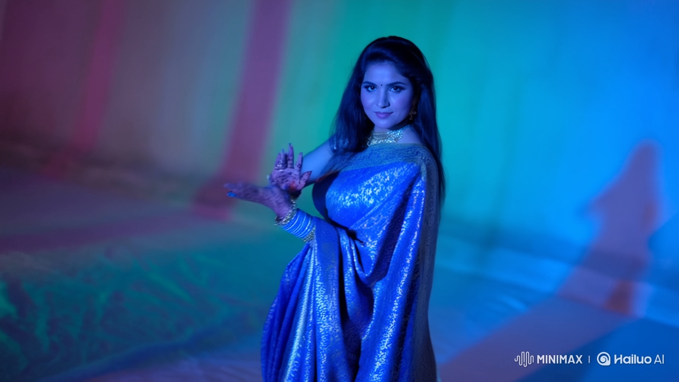 Indian Woman in Saree Dances Gracefully in 4K Cinematic Video