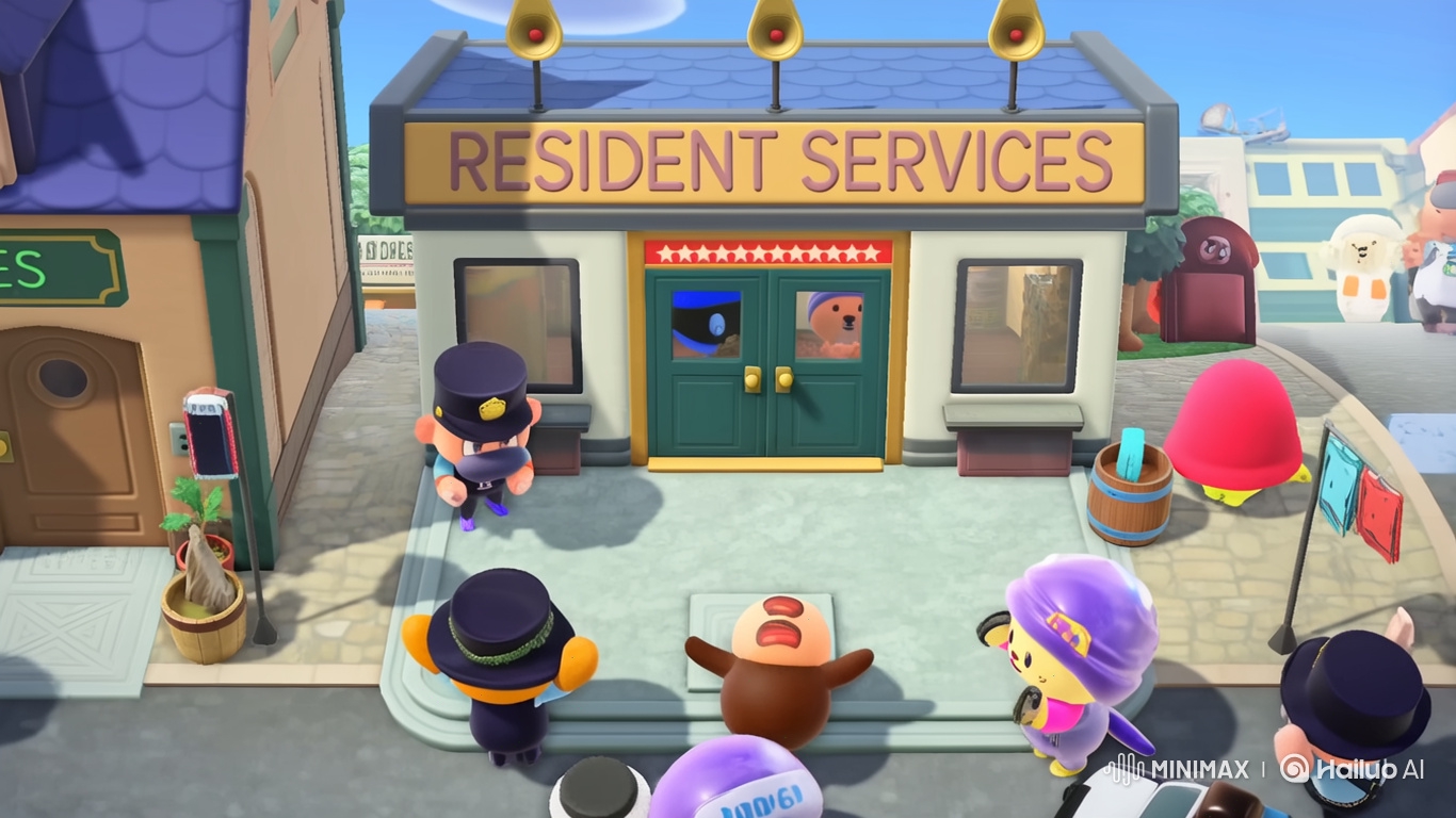 Blue Cat's Chaotic Minicar Chase in Animal Crossing Town
