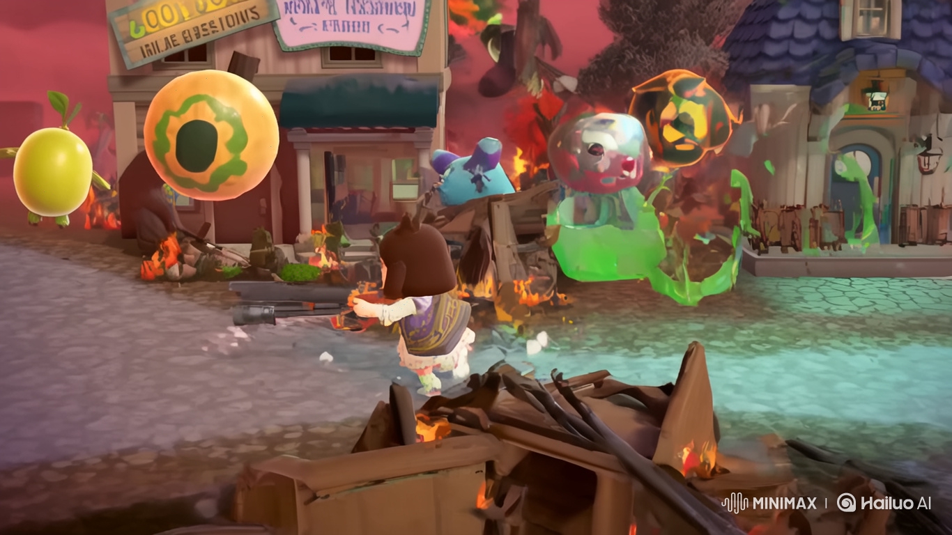 Isabelle Battles Reimagined DOOM Demons in Animal Crossing Town