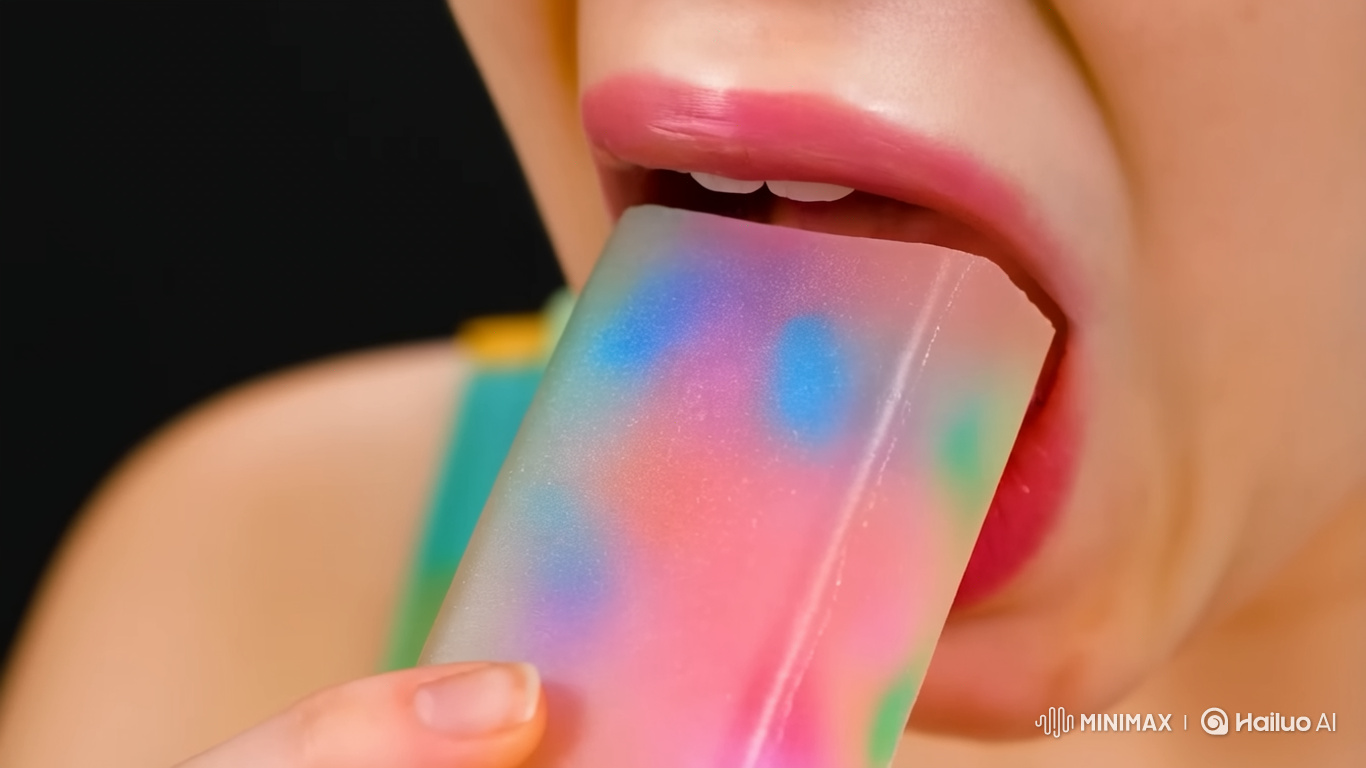Close-up of a Person Biting Decorative Soap