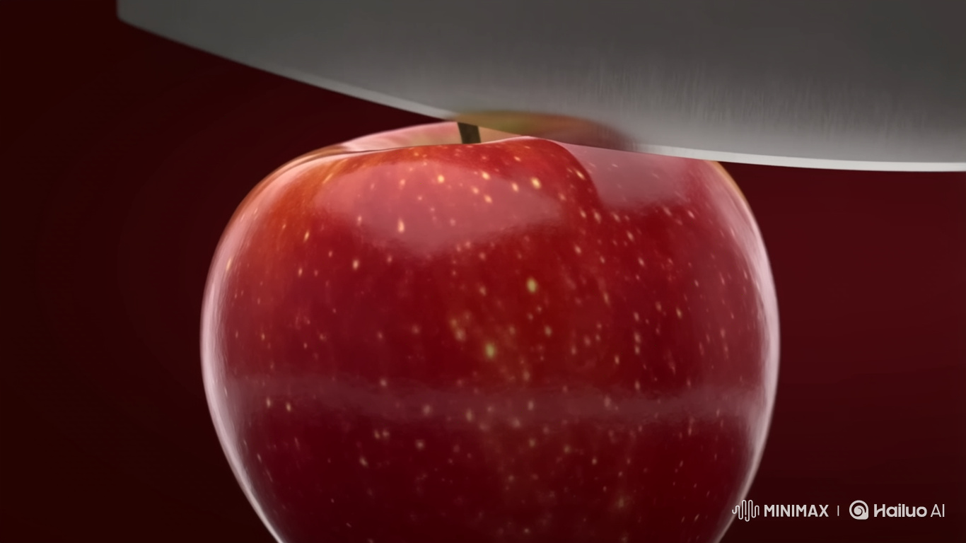 Apple Sliced to Reveal Spiral Galaxy in Realistic Style