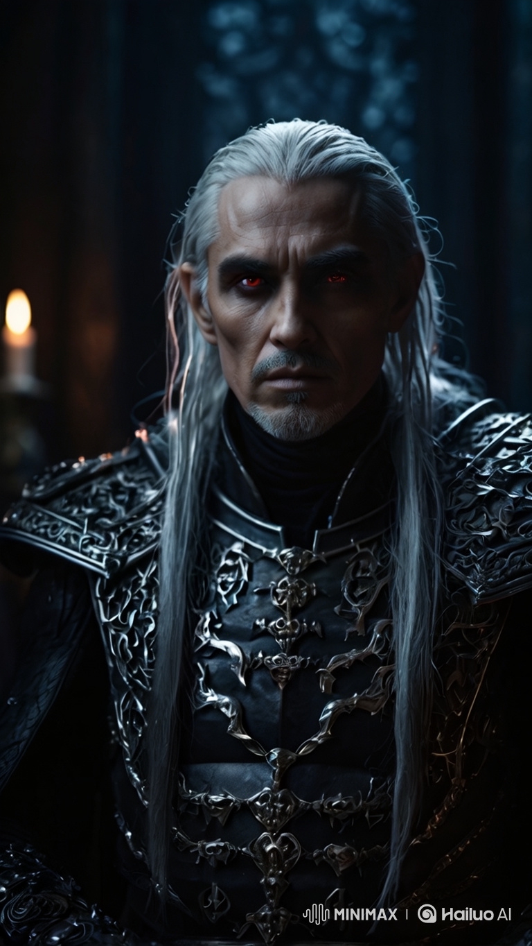 Dark Fantasy King Malakar in Throne Room of Shadows