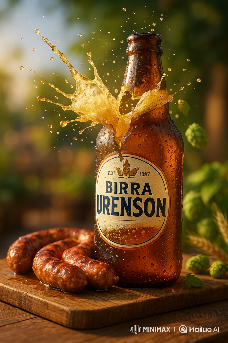 Cinematic Explosion of Beer from Cracked Bottle