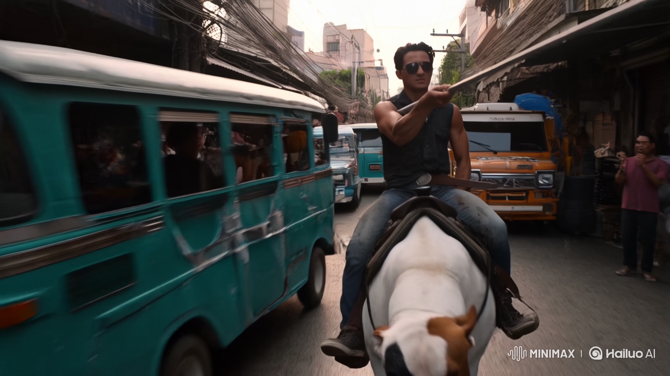 Filipino Mechanic Rides American Bully Through Manila Streets