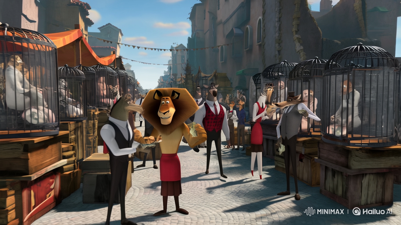 Anthropomorphic Animals Trade Humans in Surreal Marketplace