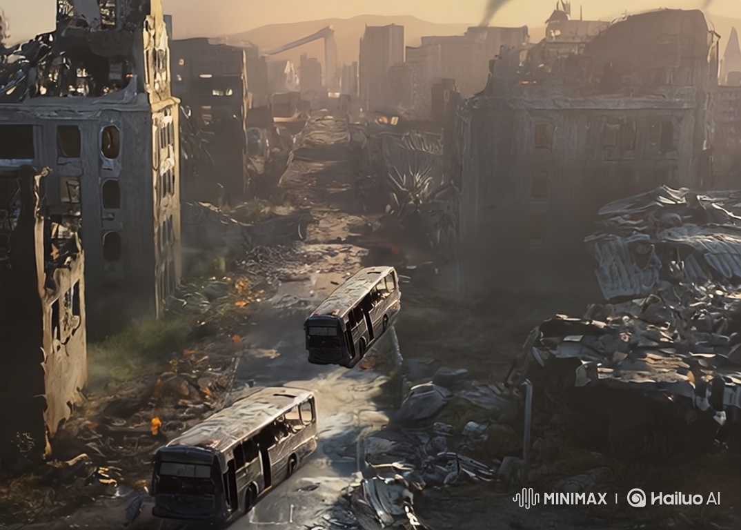 Dystopian Cityscape: A Drone's Journey Through Desolation