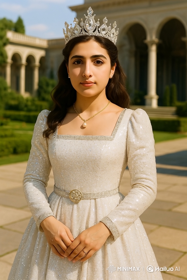Young Woman in a Sparkling Gown Enjoys a Joyful Turn