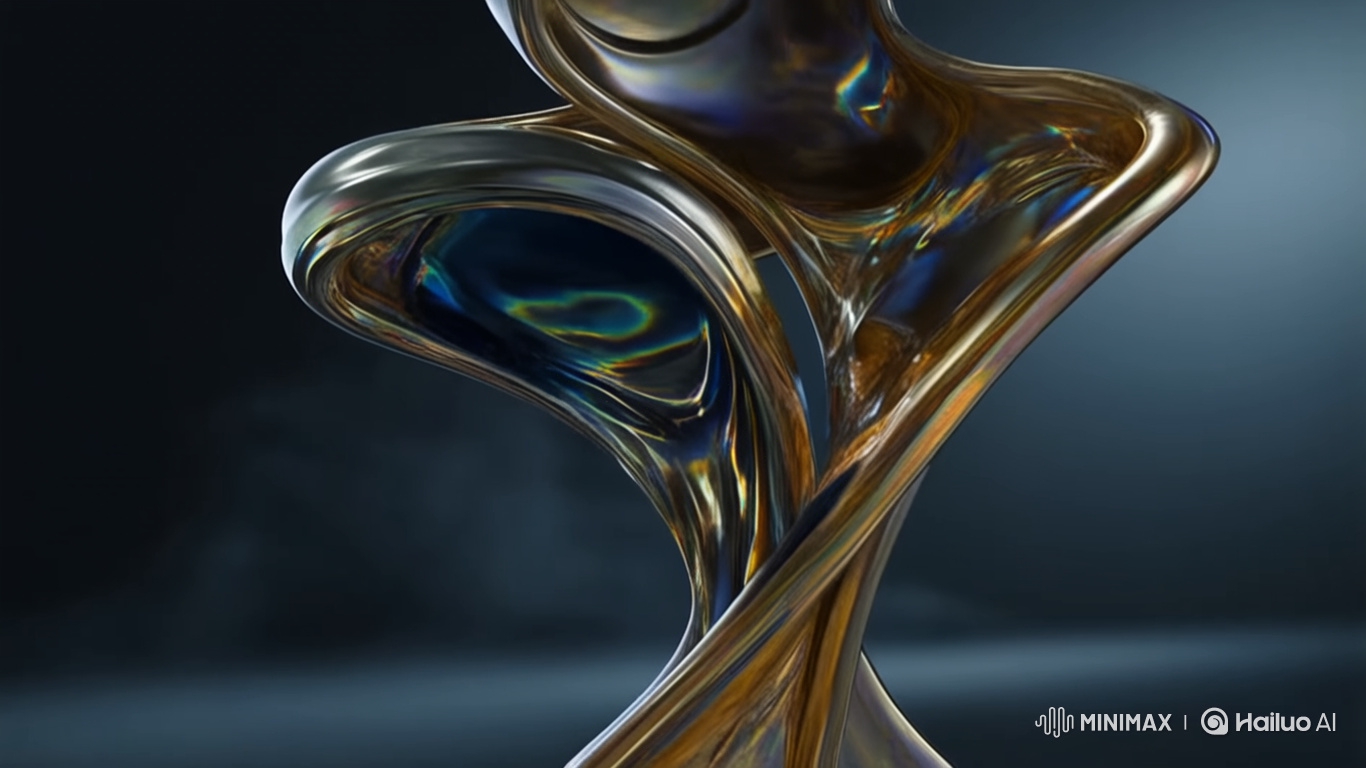 Abstract Sculpture: Iridescent Fluids in Slow Motion