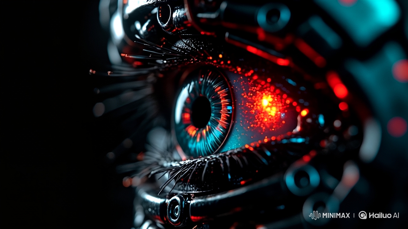 Cybernetic Eye Scan in Futuristic High-Tech Environment