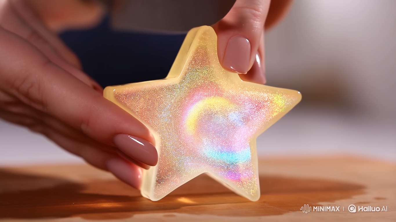 Magical Glass Star Shatters into Glitter and Rainbows