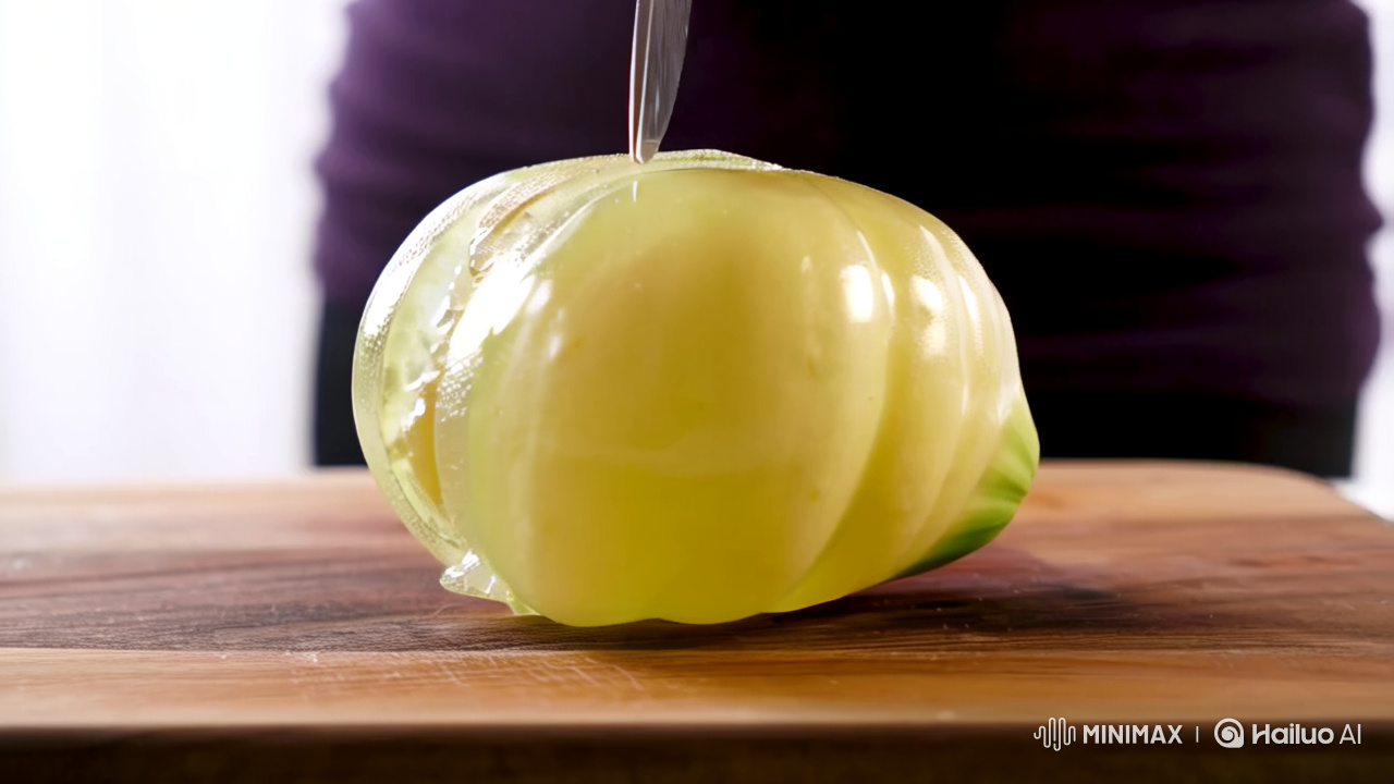 Glass Pumpkin Slicing: Cinematic Close-Up with ASMR