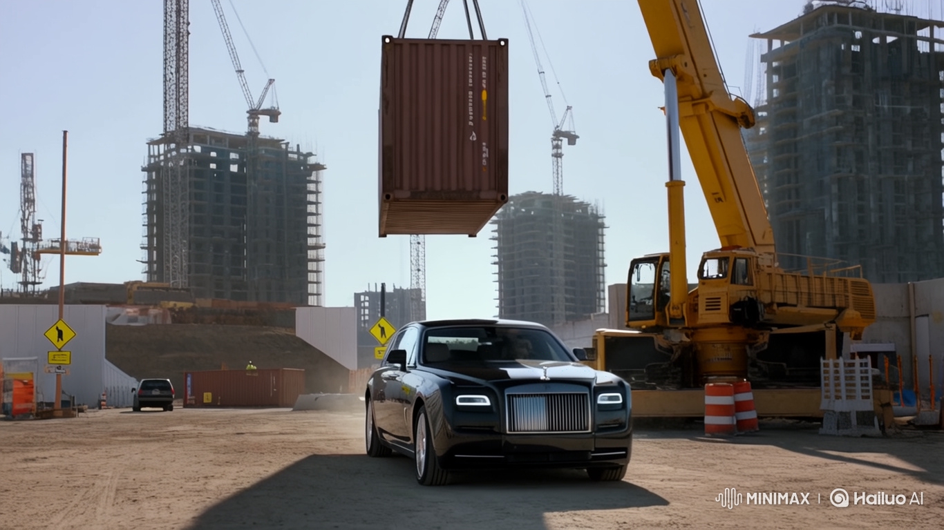 Rolls-Royce Destroyed by Falling Shipping Container