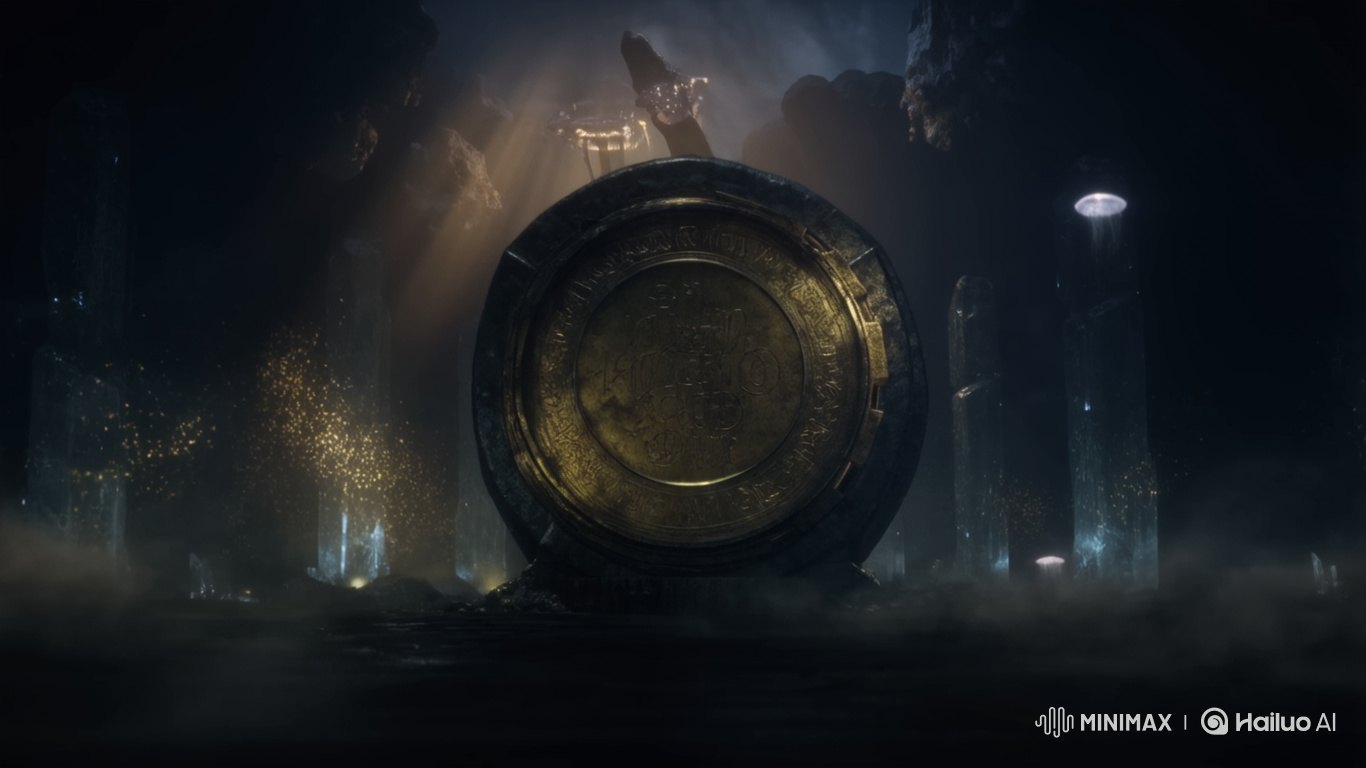Ancient Golden Vault Door Opens in Divine Light