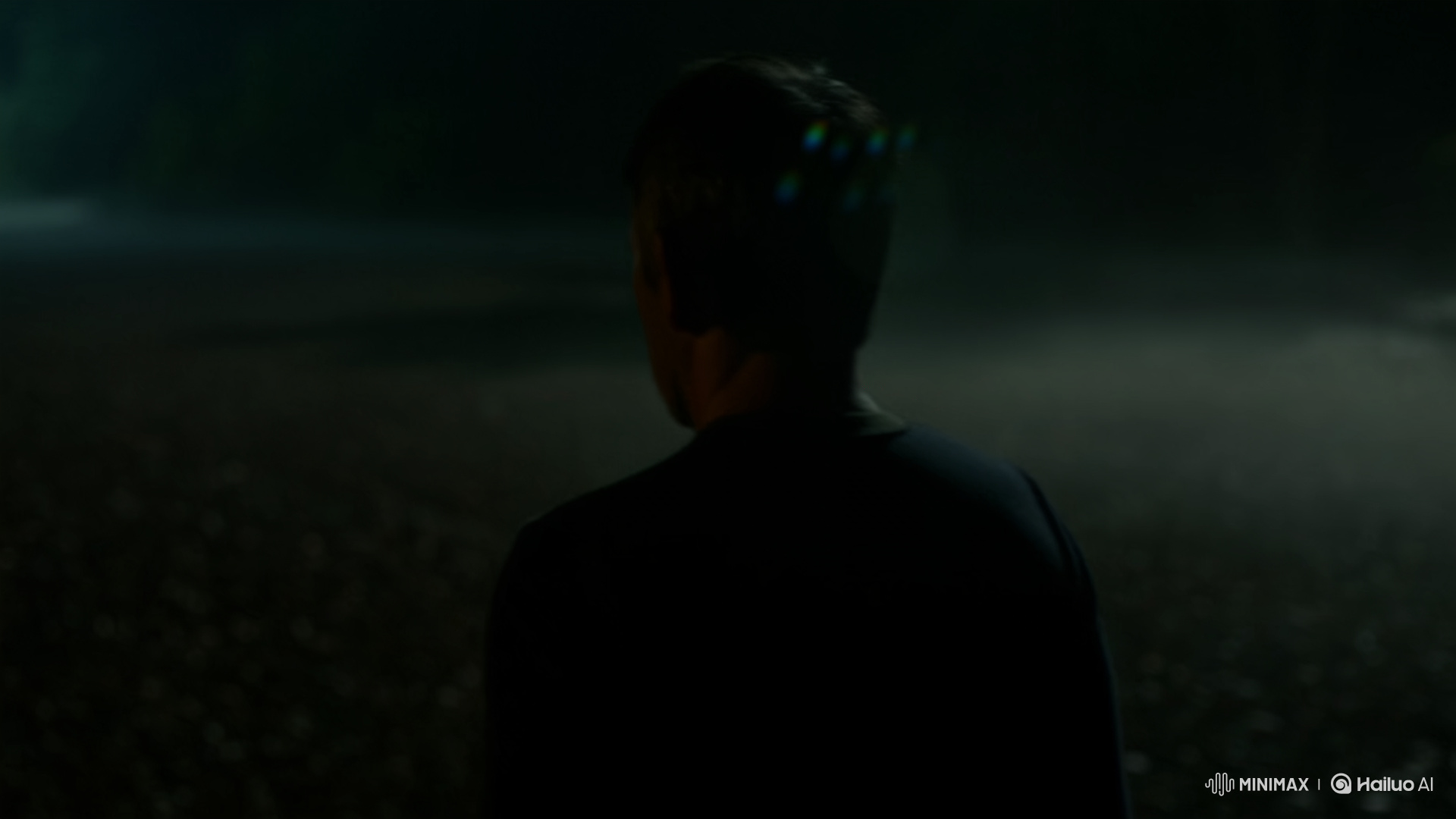 Mysterious Man's Journey Through Shadowy Atmosphere
