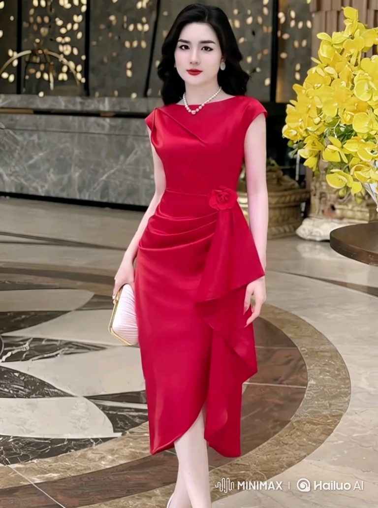 Elegant Stride: Model Showcases Women's Fashion with Graceful Walk