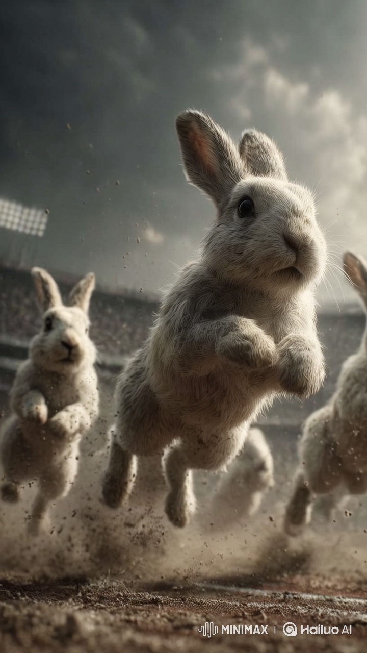 Rabbit Sprint: Cinematic Race in Dusty Arena
