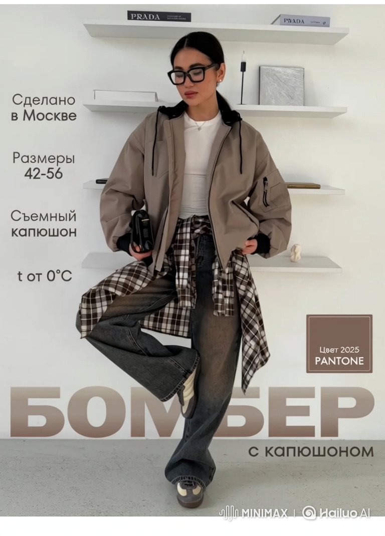 Fashion Ad: Model Showcases Style in Minimalist Setting
