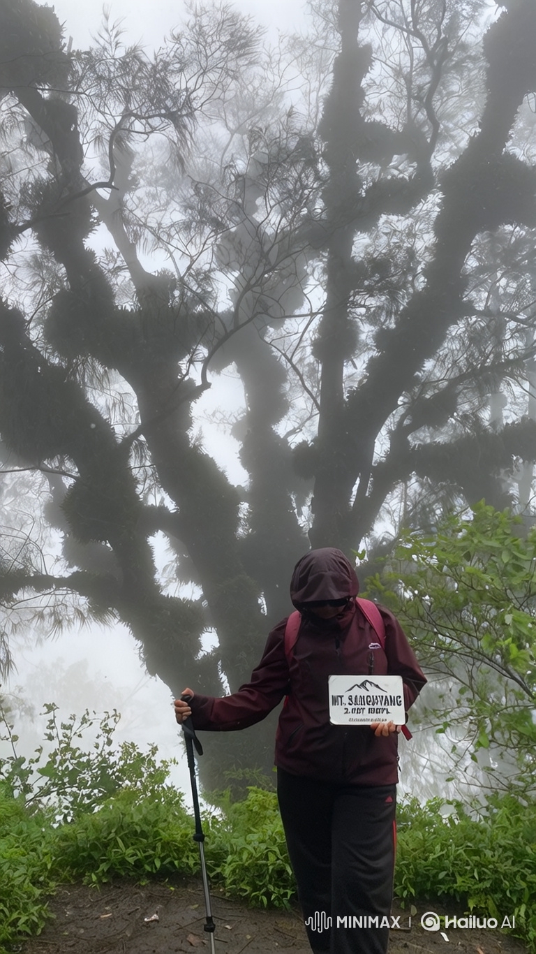 Hiker's Epic Ascent from Foggy Forest to Cosmic View