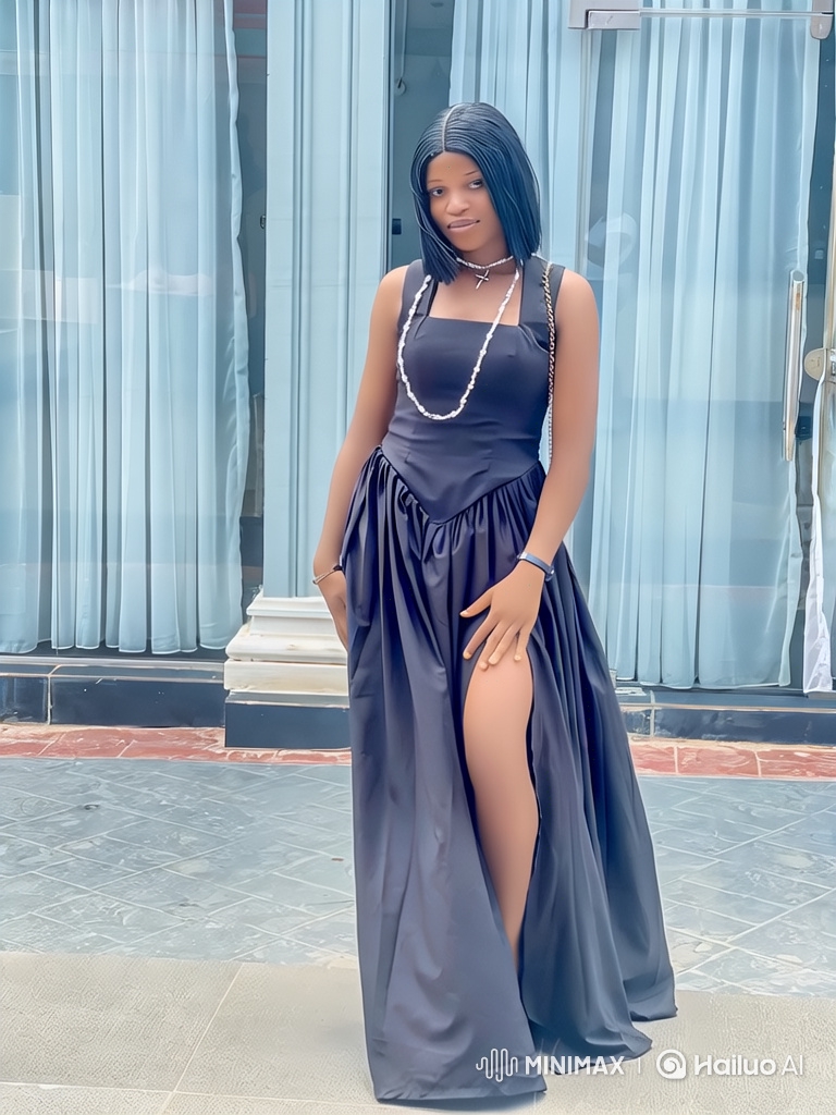 Young Woman in Black Gown Drives Pink Mercedes-Benz