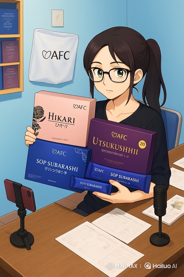Anime Woman Promotes Health Supplements with Passion