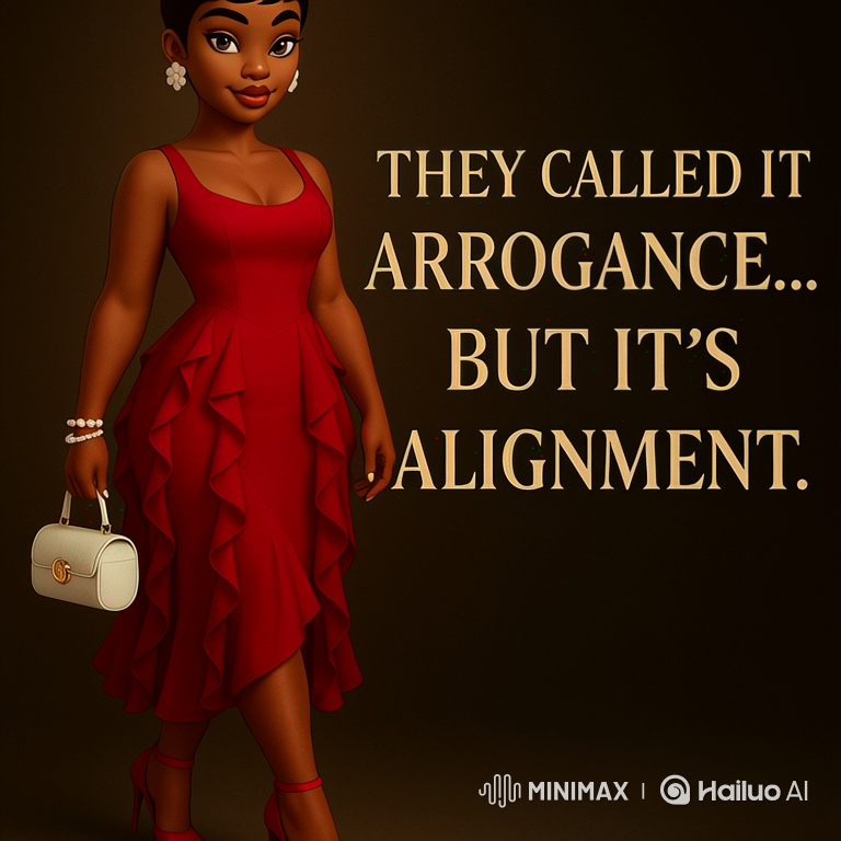 Confident Black Woman Smirks and Strides in Chic Red Dress