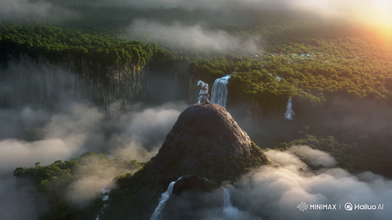 Colossal Mecha Rises from Venezuelan Tepui at Dawn