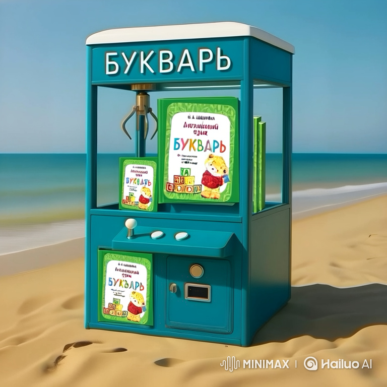 Magical Beach with Animated Bear and Floating Letters