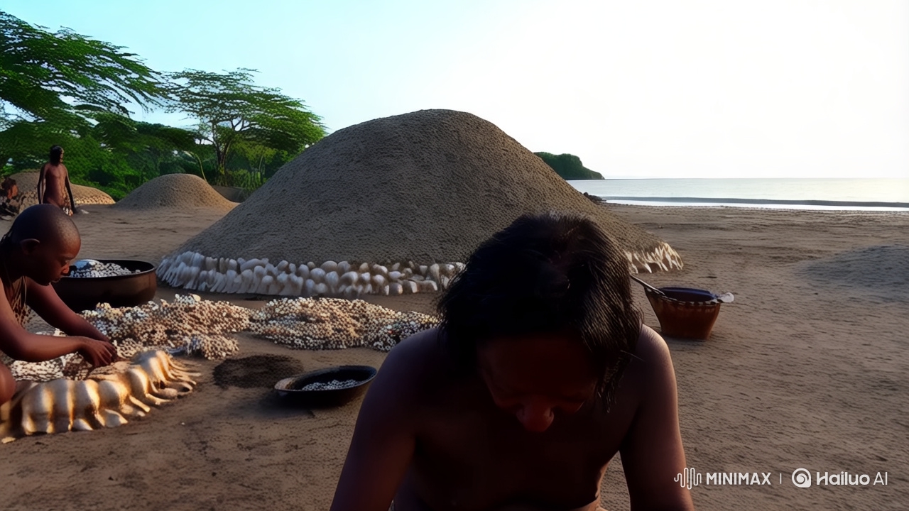 Prehistoric Sambaqui Life: Indigenous Activities Captured in 4K Aerial Drone Shot