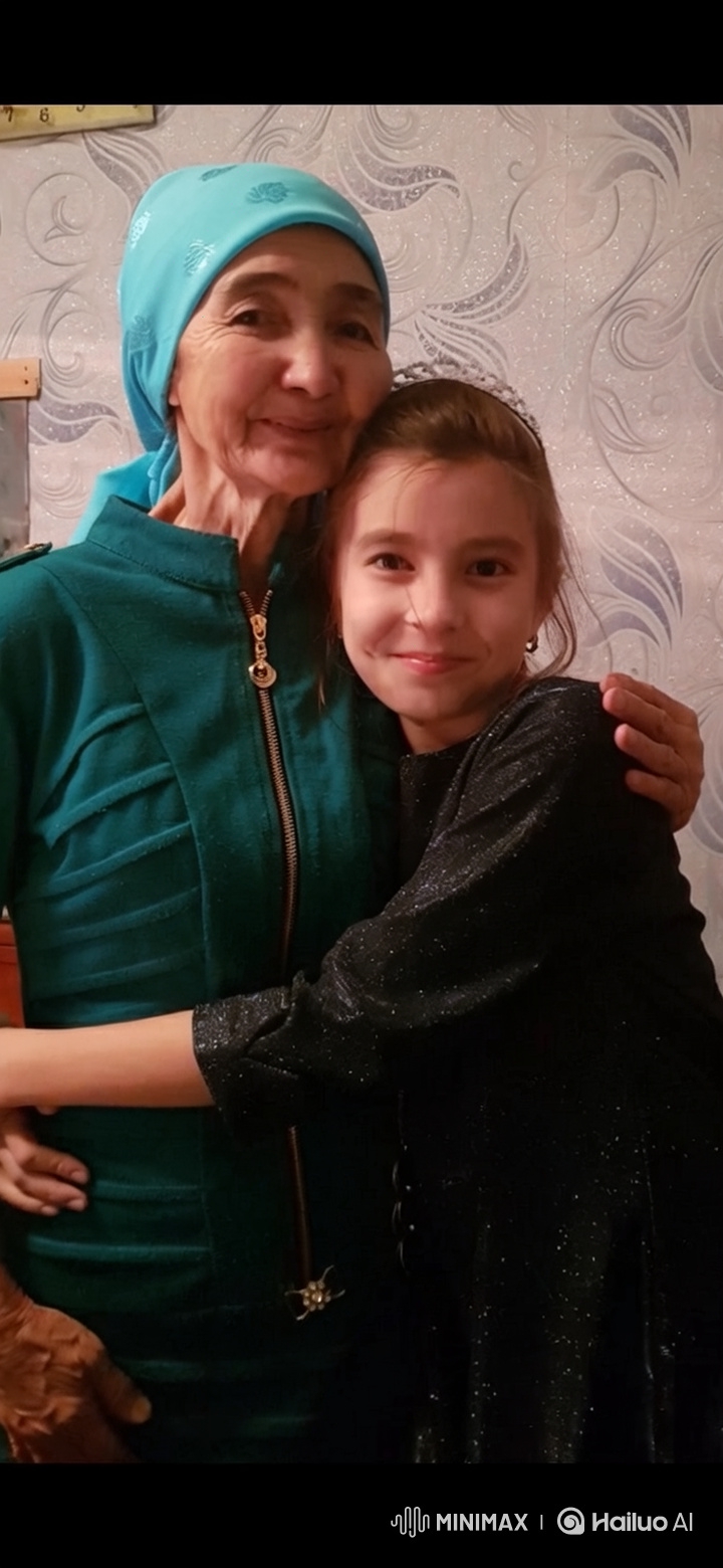 Elderly Woman and Young Girl Share Tender Embrace