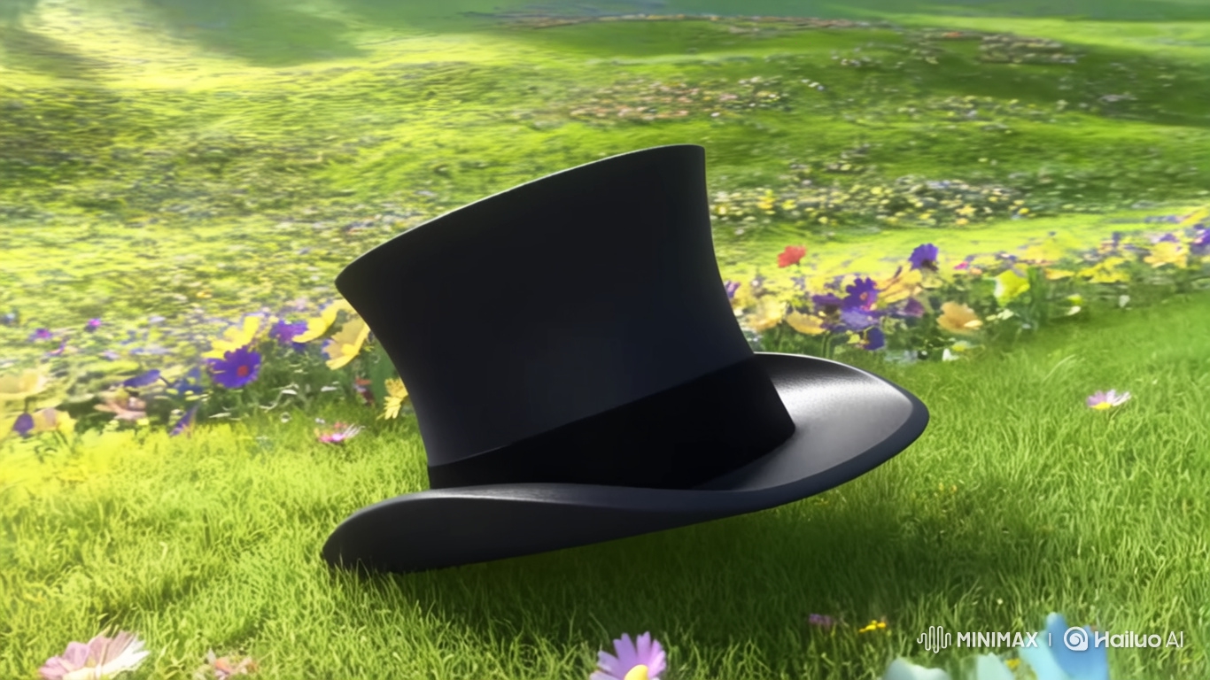 Animated Top Hat Dances with Companions in Wildflower Valley