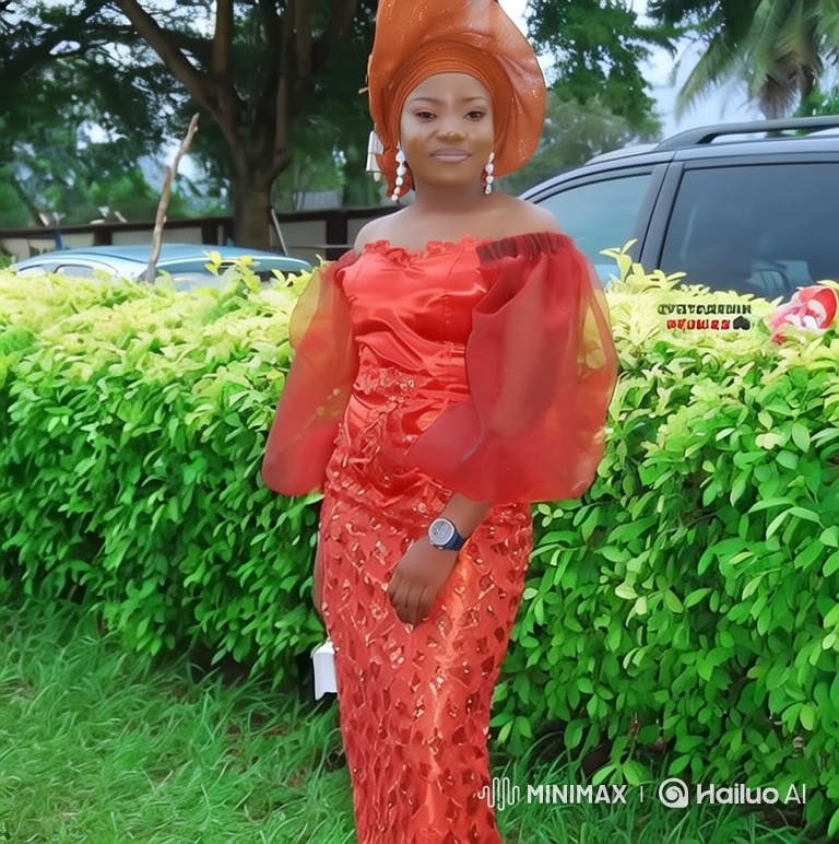 Woman in Orange Dress Enters Luxury SUV Amidst Admirers