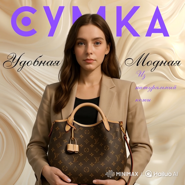 Fashion Ad: Model Showcases Handbag with Graceful Movements