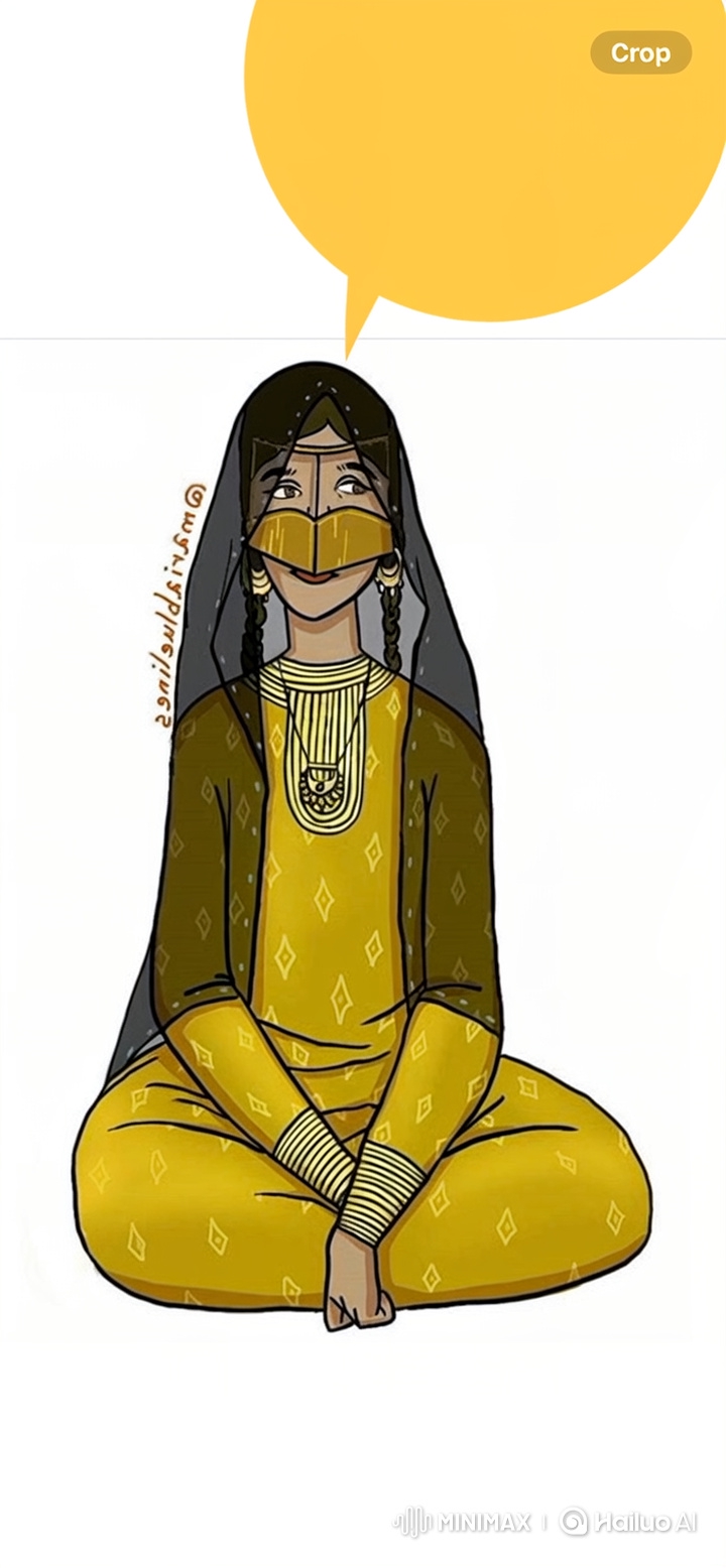 Stylized Illustration of a Poised Young Woman