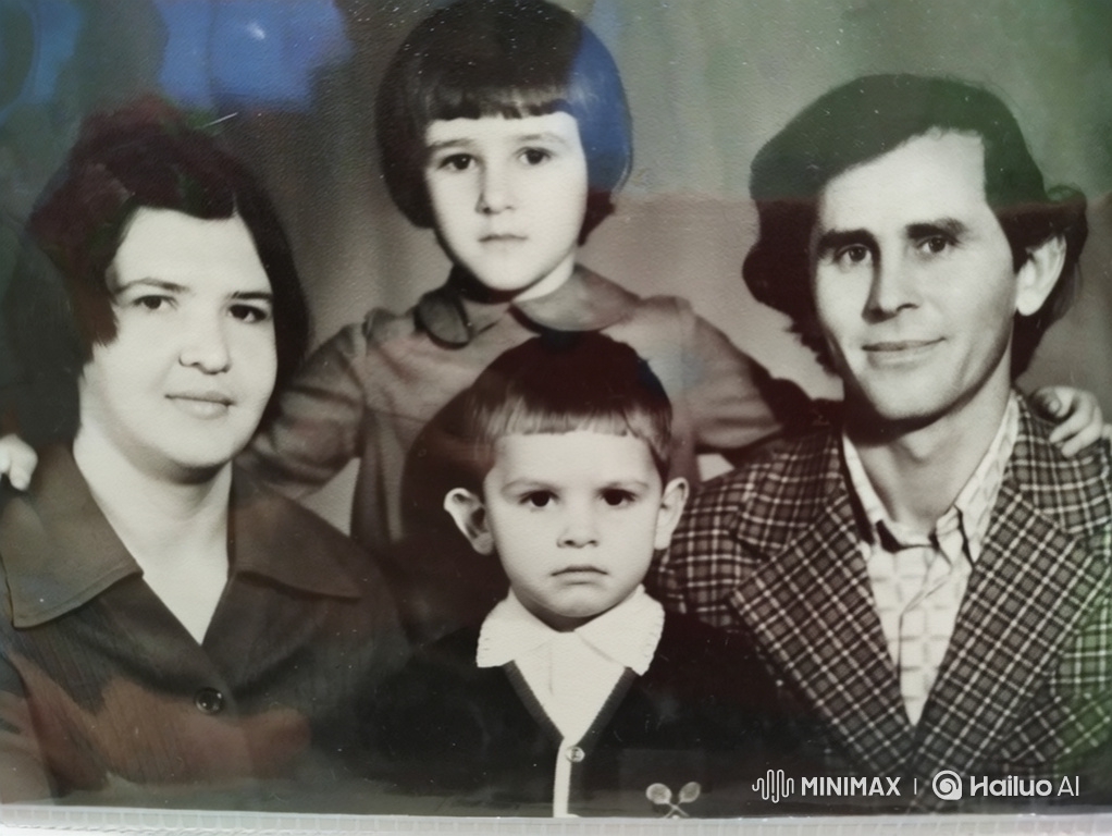 Family Prepares for and Poses for Studio Portrait